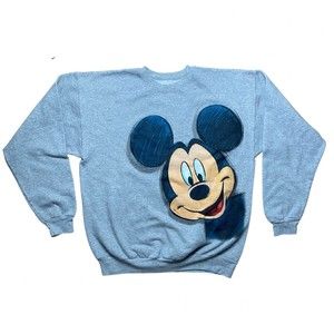 Disney Parks Double Sided Mickey Sweatshirt Unisex Sz Large Disneyland